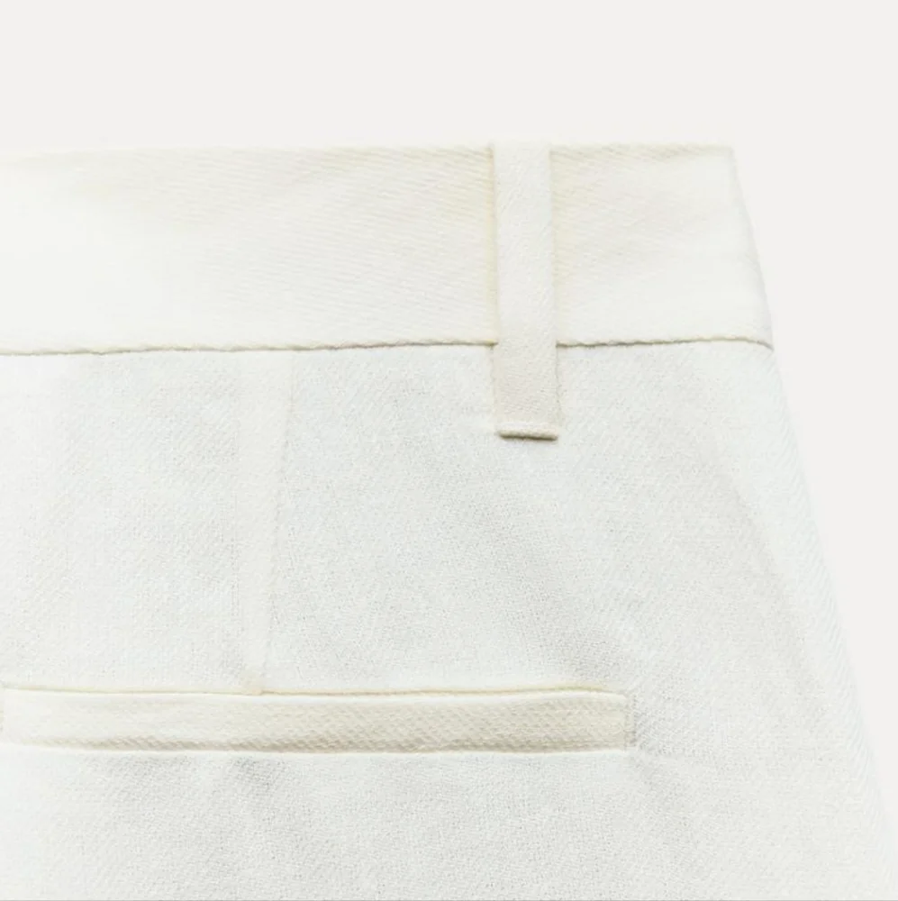 ZW COLLECTION STRAIGHT FIT LINEN BLEND TROUSERS SIZE S